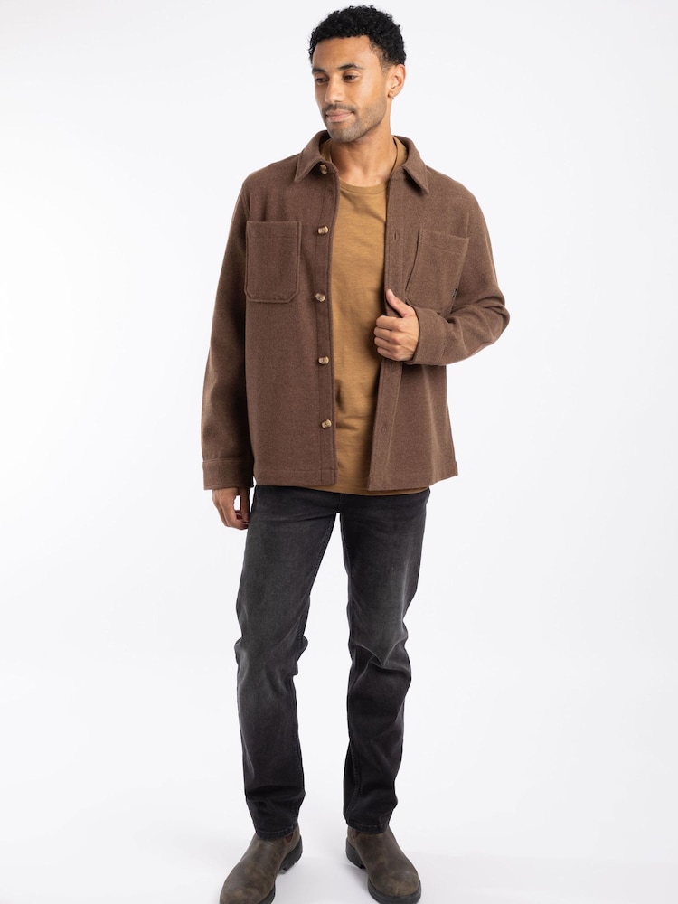 Weird Fish Brown Charles Plain Over Shirt - Image 2 of 7 Weird Fish Brown Charles Plain Over Shirt - Image 2 of 7