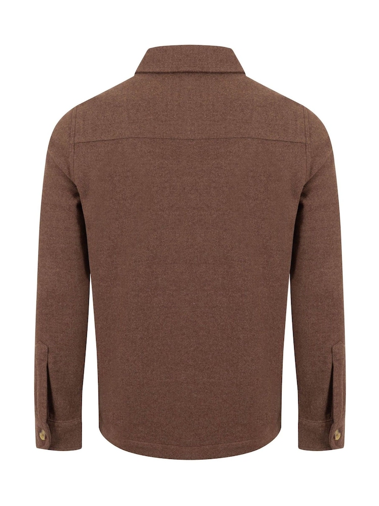 Weird Fish Brown Charles Plain Over Shirt - Image 7 of 7 Weird Fish Brown Charles Plain Over Shirt - Image 7 of 7
