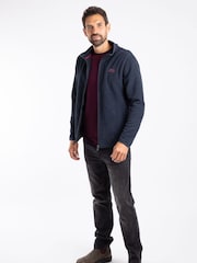 Weird Fish Blue Marl Merrill Full Zip Textured Fleece - Image 4 of 8