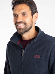 Weird Fish Blue Marl Merrill Full Zip Textured Fleece - Image 5 of 8