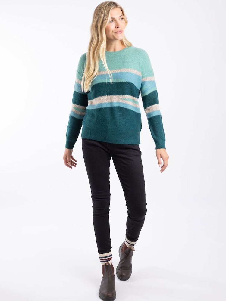Weird Fish Blue Chiltern Intarsia Knitted Jumper - Image 1 of 7 Weird Fish Blue Chiltern Intarsia Knitted Jumper - Image 1 of 7