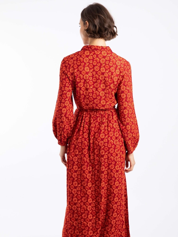 Rojo - Weird Fish Steffan Printed Maxi Shirt Dress - Imagen 2 de 7