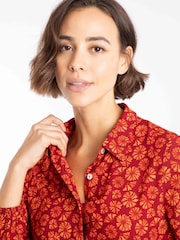 Rojo - Weird Fish Steffan Printed Maxi Shirt Dress - Imagen 5 de 7