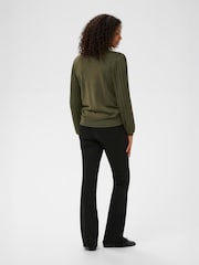 Kaffe Green KAregina Pleated Long Sleeve Jumper - Image 2 of 6