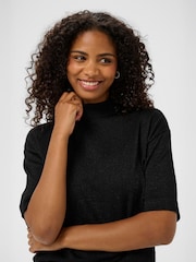 Kaffe Black KAregina High Neck Short Sleeve Jumper - Image 4 of 5