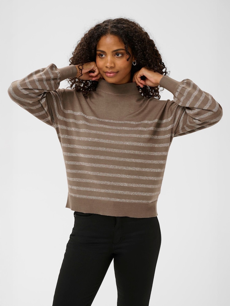 Kaffe KAlizz Turtle Neck Brown Jumper - Image 1 of 6 Kaffe KAlizz Turtle Neck Brown Jumper - Image 1 of 6