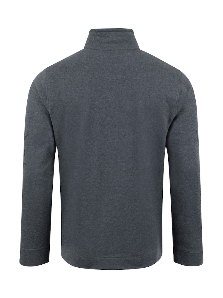 Weird Fish Blue Oakville Graphic 1/4 Zip Sweatshirt - Image 9 of 9 Weird Fish Blue Oakville Graphic 1/4 Zip Sweatshirt - Image 9 of 9