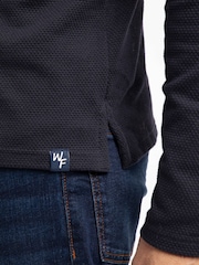 Azul - Weird Fish Theo Textured Long Sleeve Polo Shirt - Imagen 5 de 6