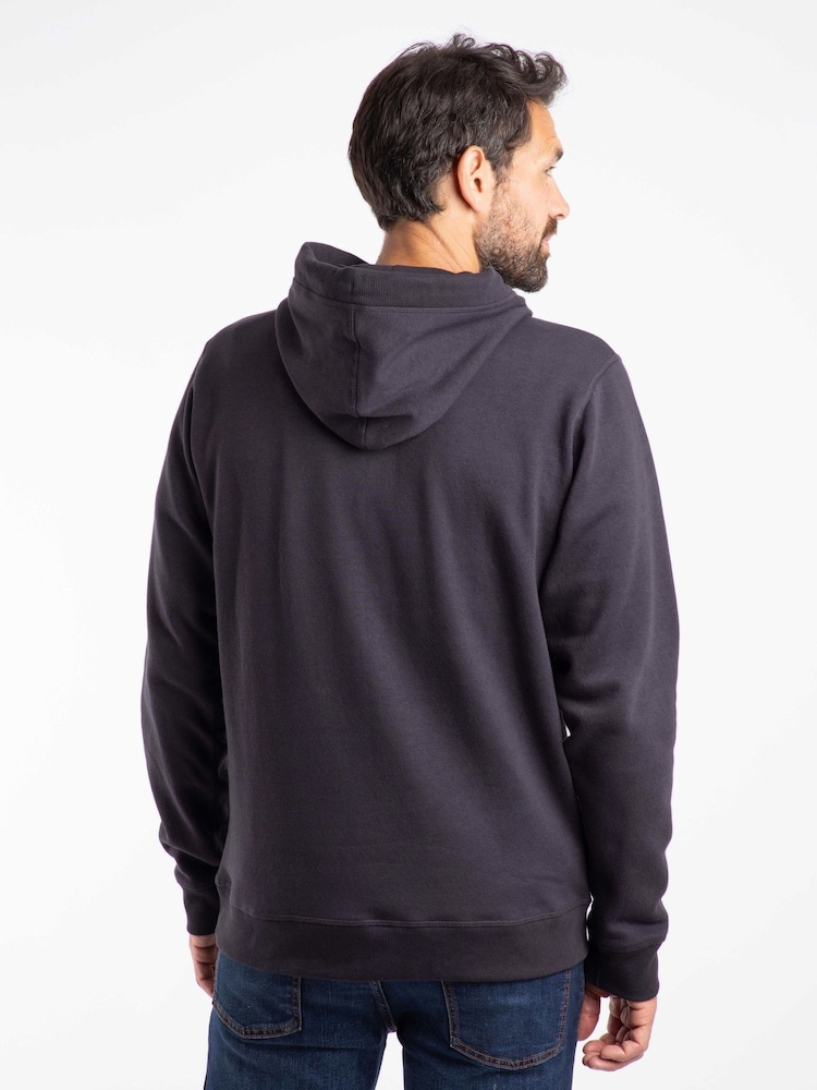Weird Fish Blue Bryant Front Print Graphic Popover Hoodie - Image 2 of 7 Weird Fish Blue Bryant Front Print Graphic Popover Hoodie - Image 2 of 7