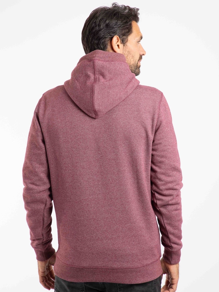 Weird Fish Red Perranporth Embossed Grindle Hoodie - Image 2 of 7 Weird Fish Red Perranporth Embossed Grindle Hoodie - Image 2 of 7