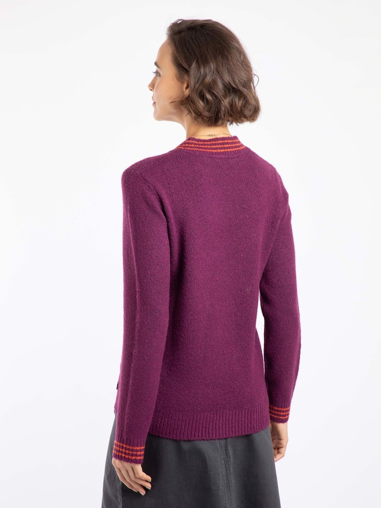 Weird Fish Purple Dawkins Tipped Jumper - Image 2 of 8 Weird Fish Purple Dawkins Tipped Jumper - Image 2 of 8