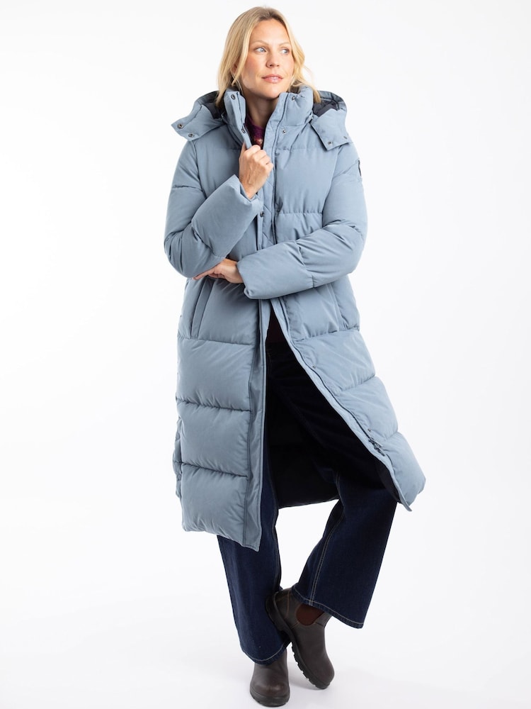 Weird Fish Blue Kenley Heavyweight Longline Duvet Coat - Image 1 of 9 Weird Fish Blue Kenley Heavyweight Longline Duvet Coat - Image 1 of 9