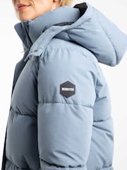 Weird Fish Blue Kenley Heavyweight Longline Duvet Coat - Image 3 of 9