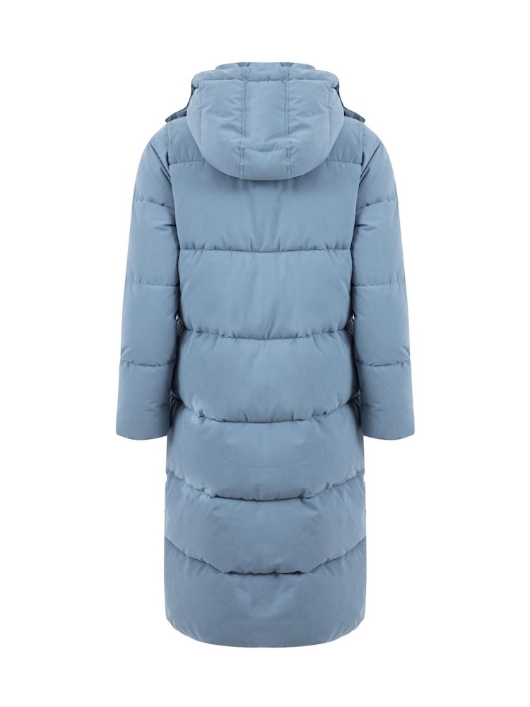 Weird Fish Blue Kenley Heavyweight Longline Duvet Coat - Image 9 of 9 Weird Fish Blue Kenley Heavyweight Longline Duvet Coat - Image 9 of 9