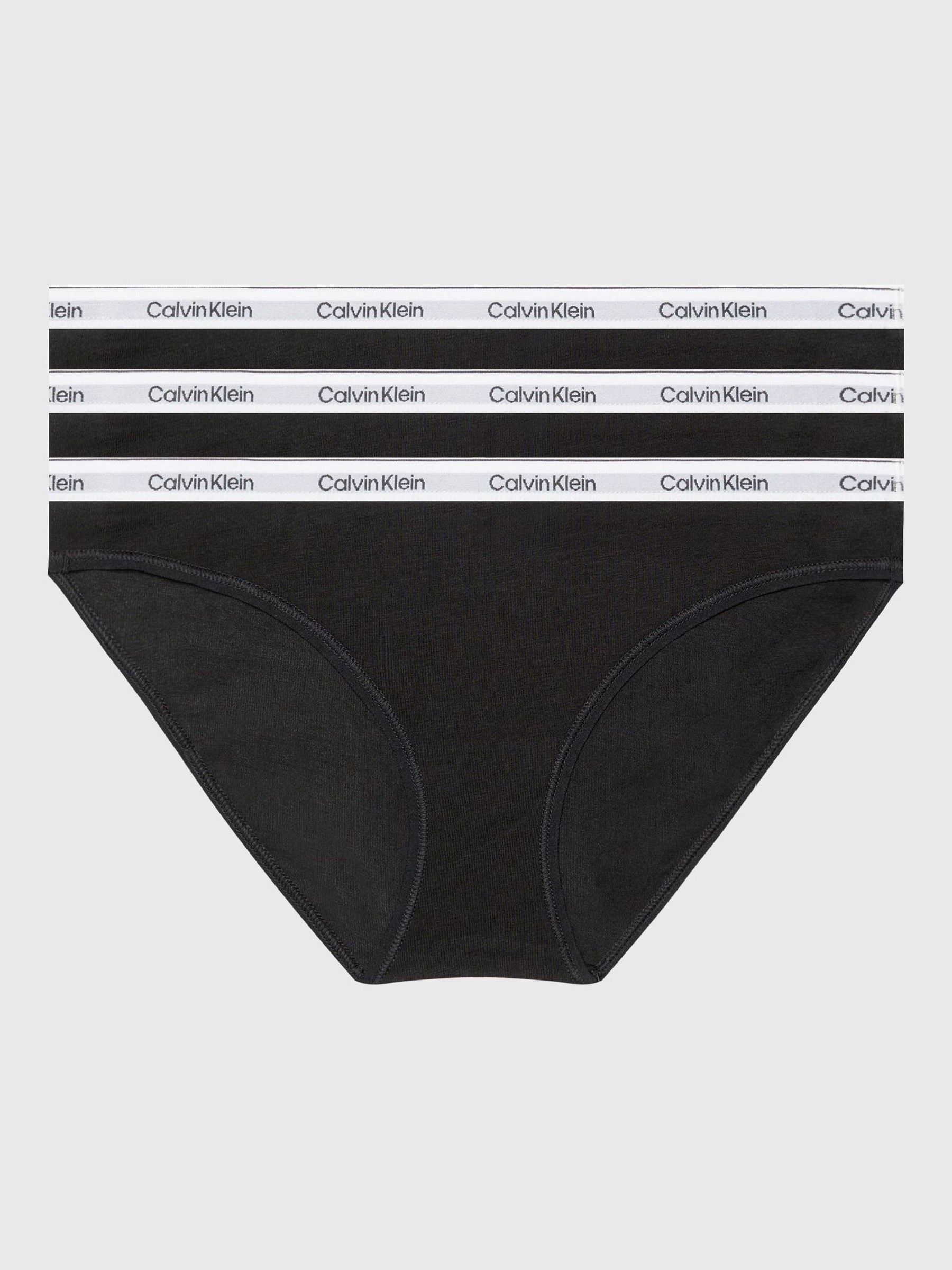 Calvin Klein Underwear Pack Of 3 Modern Logo Knickers In Cotton Women's Black + Black + Black Large - La Redoute - Image 5