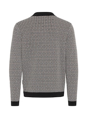 Casual Friday Black CFWIK Geometric Knitted Polo Shirt - Image 6 of 7