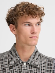 Casual Friday Black Cfborgh Geometric Jacquard Shirt - Image 4 of 8