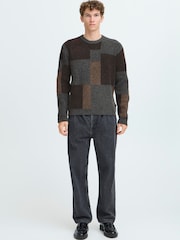 Casual Friday Brown Cfwiren Geometric Knitted Sweatshirt - Image 2 of 8