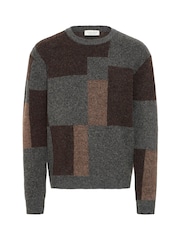 Casual Friday Brown Cfwiren Geometric Knitted Sweatshirt - Image 6 of 8
