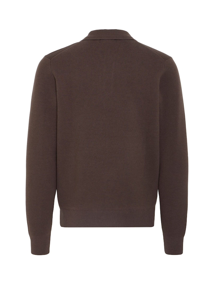 Casual Friday Brown Cfabel Milano Long Sleeve Knitted Polo Shirt - Image 8 of 8 Casual Friday Brown Cfabel Milano Long Sleeve Knitted Polo Shirt - Image 8 of 8