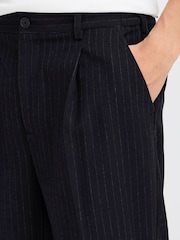 Casual Friday Blue Cfpierce Relaxed Fit Pinstripe Trousers - Image 4 of 8