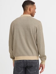 Blend Natural Geometric Knit Polo Shirt - Image 2 of 5