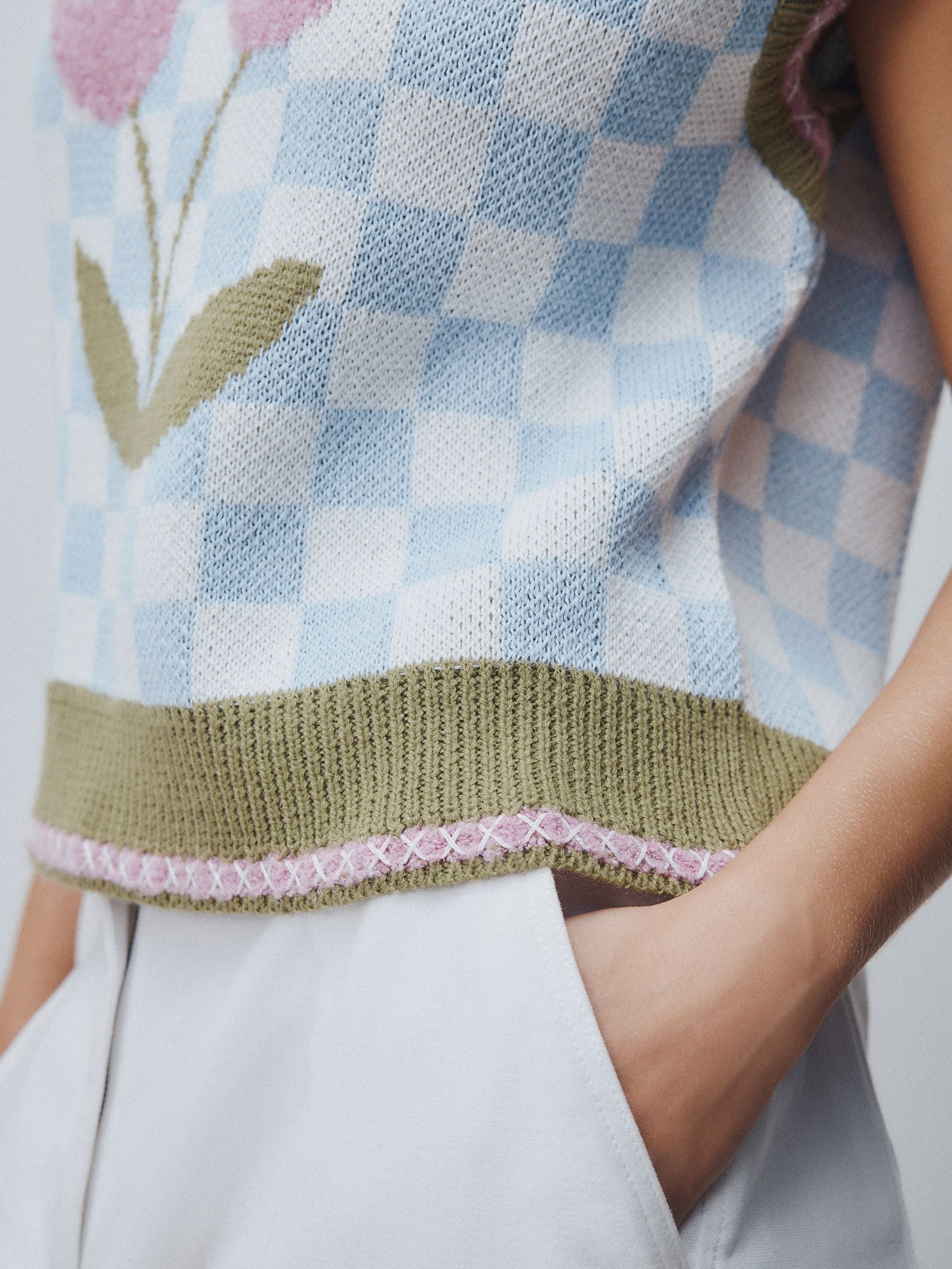 Buy Green Tulip Check Knitted Tank from the Next UK online shop