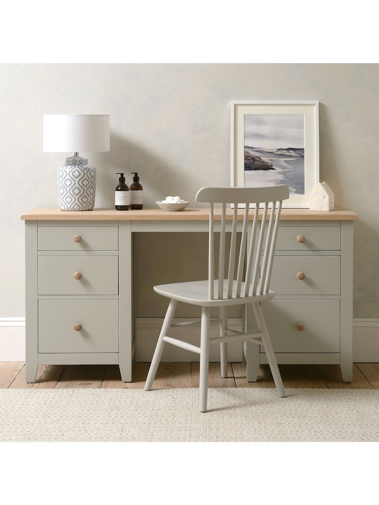 Cotswold Company Dove Grey Chester Double Pedestal Dressing Table - Image 1 of 6