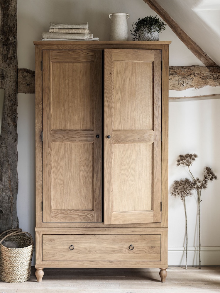 Cotswold Company Rustic Elkstone Mellow Oak Double Wardrobe - Image 1 of 6