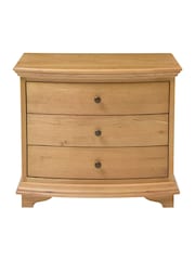 Cotswold Company Natural Winchcombe Oiled Oak 3 Drawer Wide Bedside Table - Image 2 of 6