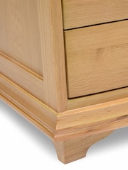 Cotswold Company Natural Winchcombe Oiled Oak 3 Drawer Wide Bedside Table - Image 5 of 6