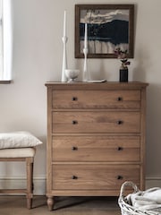 Cotswold Company Rustic Elkstone Mellow Oak 4 Drawer Chest - Image 1 of 6