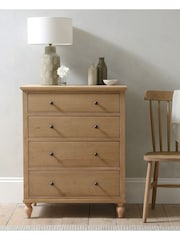 Cotswold Company Rustic Elkstone Mellow Oak 4 Drawer Chest - Image 2 of 6