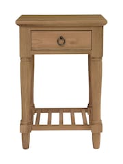 Cotswold Company Rustic Elkstone Mellow Oak 1 Drawer Bedside Table - Image 2 of 6