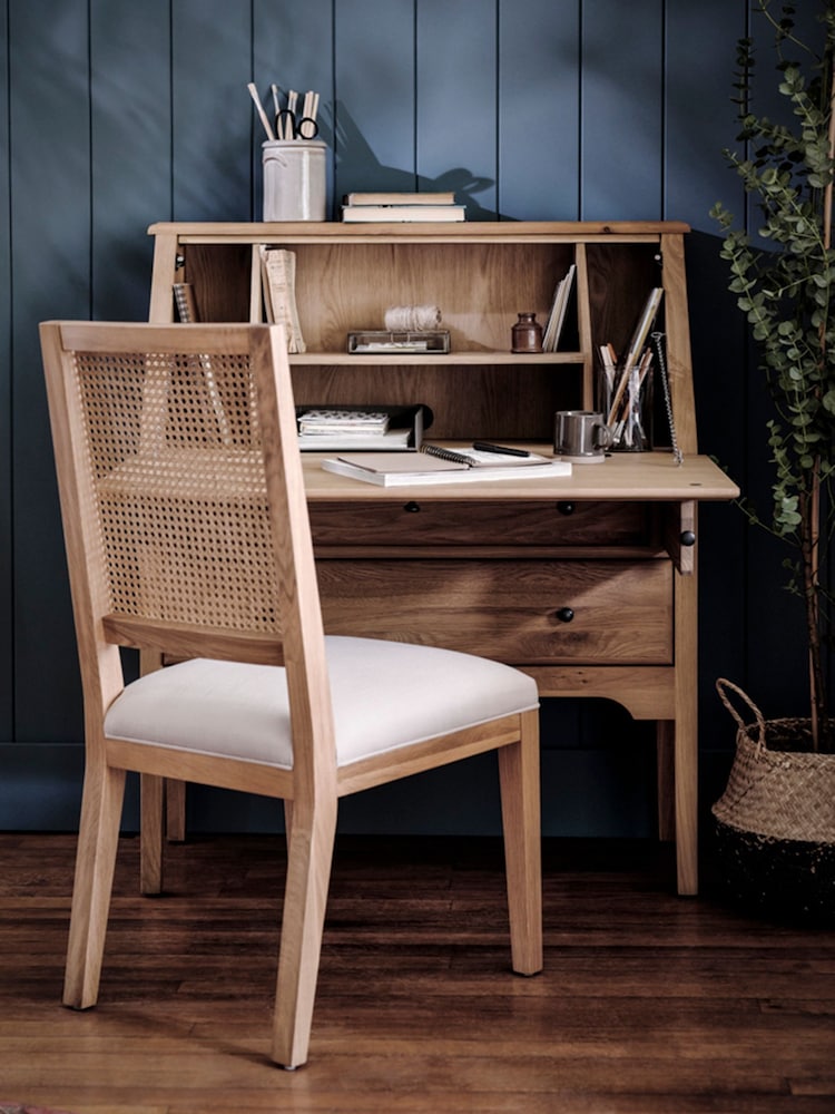 Cotswold Company Natural Elkstone Mellow Oak Hideaway Desk - Image 1 of 6