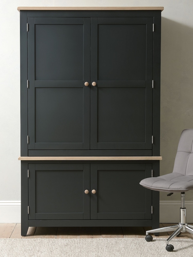 Cotswold Company Dove Grey Chester Hideaway Desk - Image 2 of 6 Cotswold Company Dove Grey Chester Hideaway Desk - Image 2 of 6