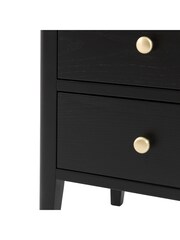 Gallery Home Black Alberta Wood 2 Drawer Bedside Table - Image 4 of 10