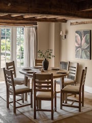 Gallery Home Natural Milton Solid Oak Round Extending Dining Table - Image 4 of 9