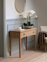 Gallery Home Natural Clayton Solid Oak 1 Drawer Console Table - Image 1 of 9