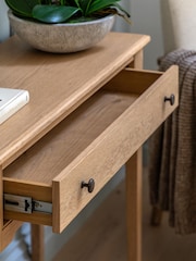 Gallery Home Natural Clayton Solid Oak 1 Drawer Console Table - Image 2 of 9