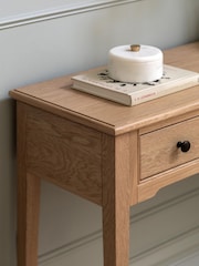 Gallery Home Natural Clayton Solid Oak 1 Drawer Console Table - Image 3 of 9
