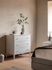 Gallery Home White Alberta White Wood 3 Drawer Chest - Image 1 of 9