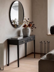 Gallery Home Black Alberta Wood 2 Drawer Console Table - Image 1 of 9