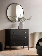 Gallery Home Black Alberta Wood 3 Drawer Chest - Image 1 of 7