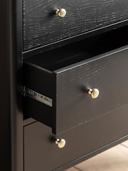 Gallery Home Black Alberta Wood 3 Drawer Chest - Image 2 of 7