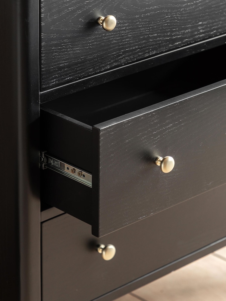 Gallery Home Black Alberta Wood 3 Drawer Chest - Image 2 of 7