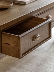 Gallery Home Natural Milton Sold Oak 2 Drawer Coffee Table - Image 2 of 9