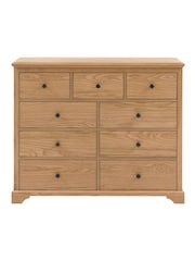 Gallery Home Natural Clayton Solid Oak 9 Drawer Chest - Image 6 of 9