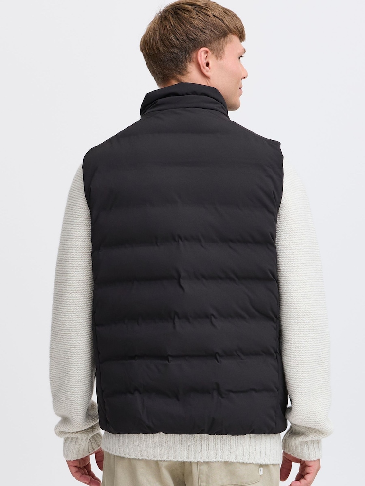 !Solid MILAS High Neck Vest Black Jacket - Image 2 of 5 !Solid MILAS High Neck Vest Black Jacket - Image 2 of 5