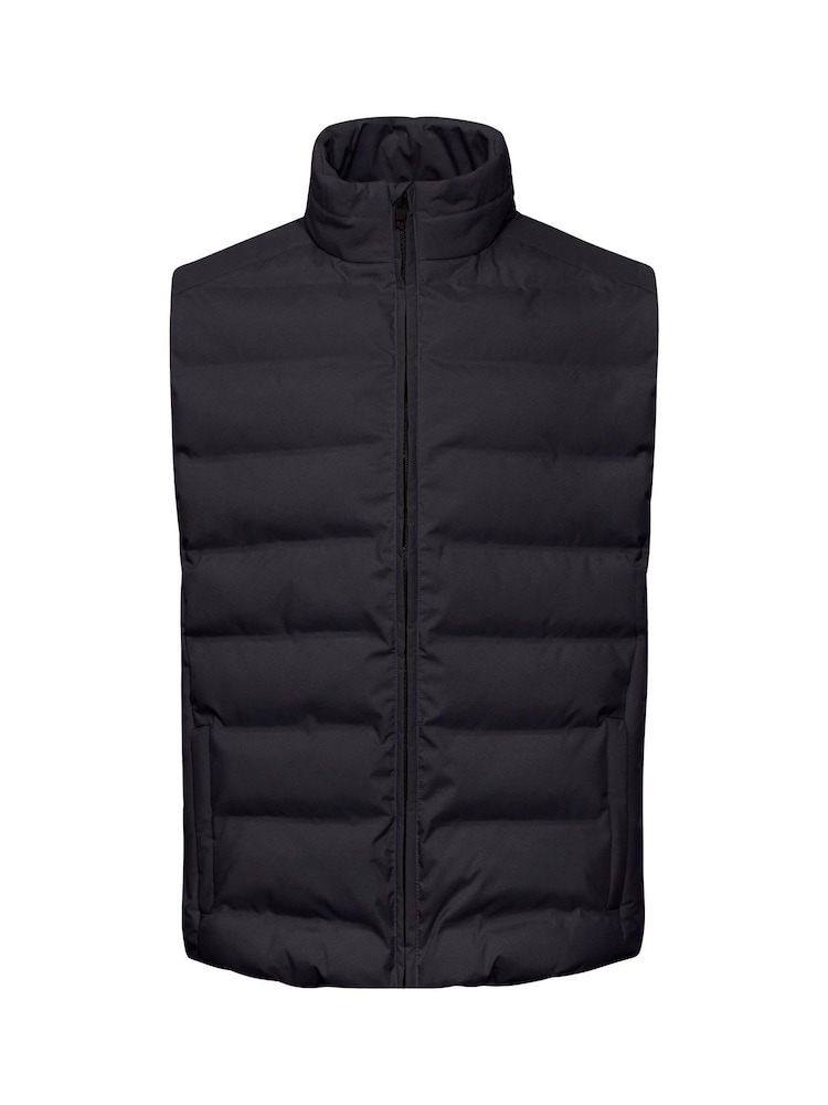 !Solid MILAS High Neck Vest Black Jacket - Image 5 of 5 !Solid MILAS High Neck Vest Black Jacket - Image 5 of 5